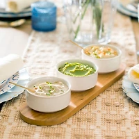3-pc. Dip Bowl Set with Mango Wood Tray