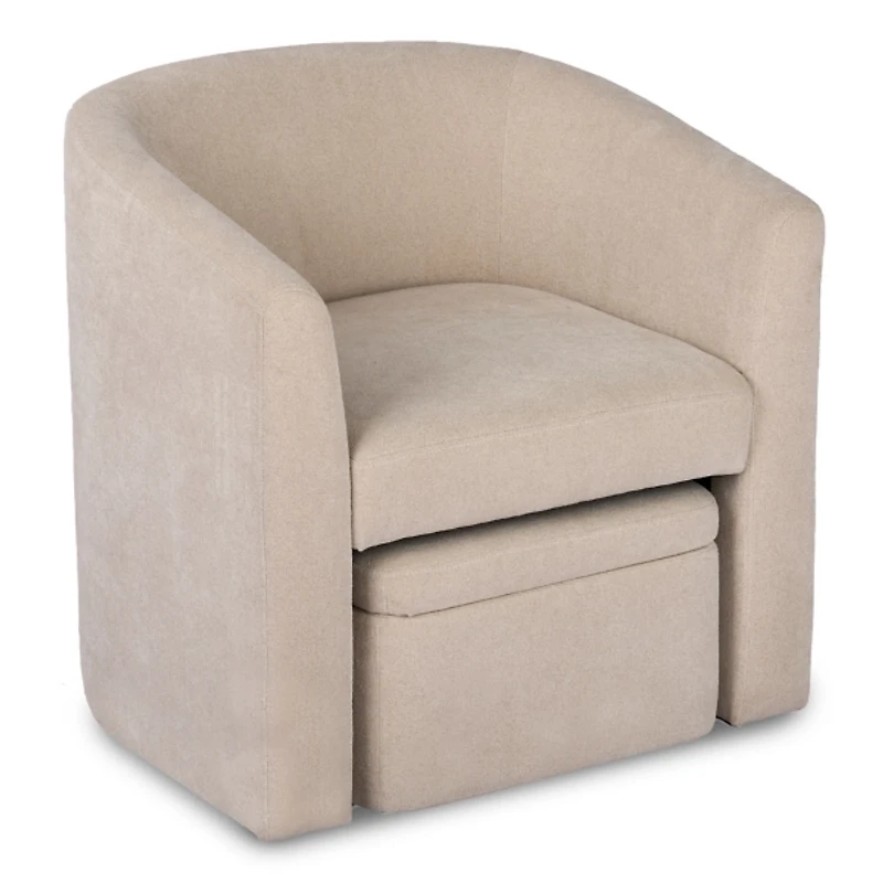 Bexley Natural Upholstered Chair & Ottoman Set