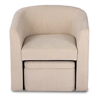 Bexley Natural Upholstered Chair & Ottoman Set