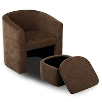 Bexley Mink Upholstered Chair & Ottoman Set