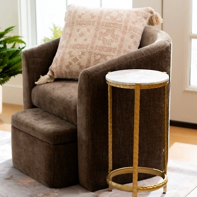 Bexley Mink Upholstered Chair & Ottoman Set