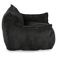 Dark Gray Channel Tufted Comfy Foam Lounge Chair