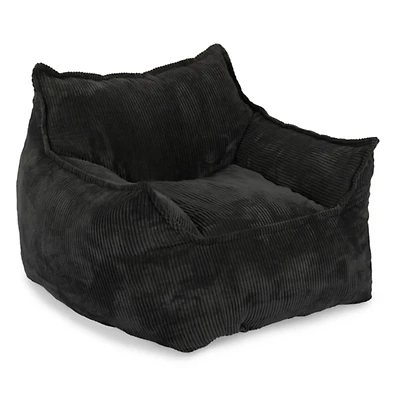 Dark Gray Channel Tufted Comfy Foam Lounge Chair