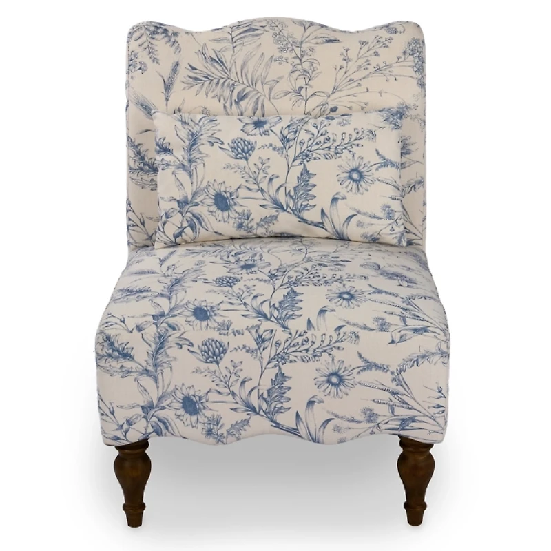 Margot Blue Floral Slipper Accent Chair