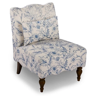 Margot Blue Floral Slipper Accent Chair
