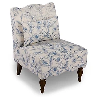 Margot Blue Floral Slipper Accent Chair
