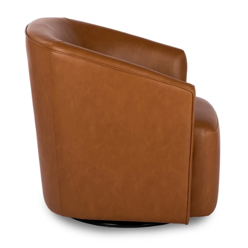 Aiden Caramel Faux Leather Swivel Chair