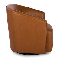Aiden Caramel Faux Leather Swivel Chair