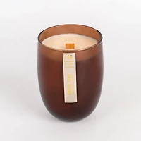 Amber Teak Wood Wick Jar Candle