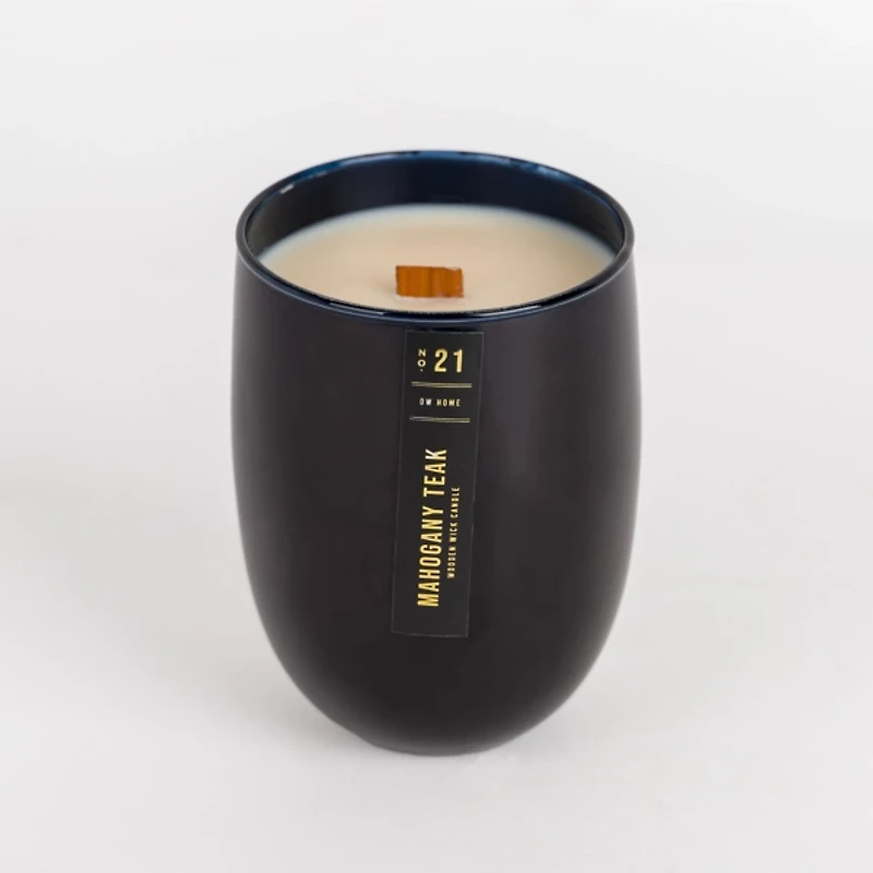 Mahogany Teak Wood Wick Jar Candle