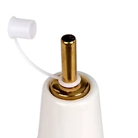 White Ribbed Stoneware Oil Cruet