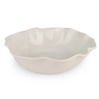 Small White Wavy Beaded Serving Bowl