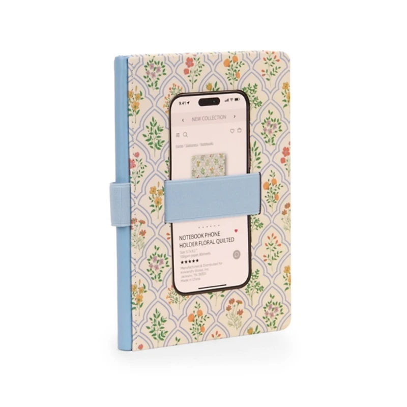Floral Quilted Notebook Phone Holder