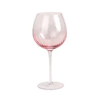 Pink Sloped Ripple Wine Glass