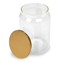 Glass Canister with Gold Metal Lid, 9 in.