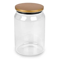 Glass Canister with Gold Metal Lid, 9 in.