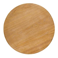 Natural Wood and Woven Rope Accent Table