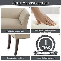 Wellburn Blue Upholstered Bench