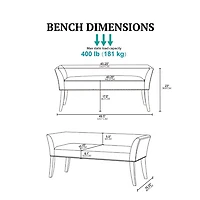 Wellburn Ivory Upholstered Bench