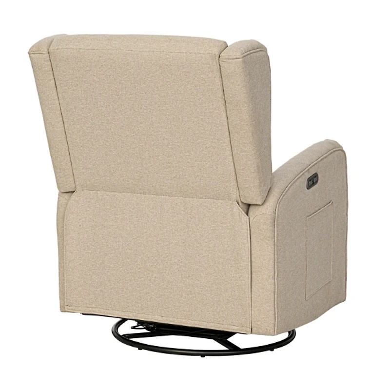 Candace Beige Power Recliner with USB Ports