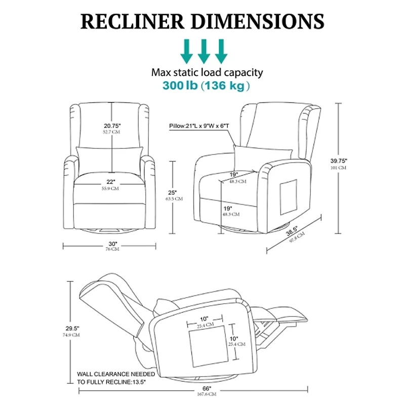 Candace Beige Power Recliner with USB Ports