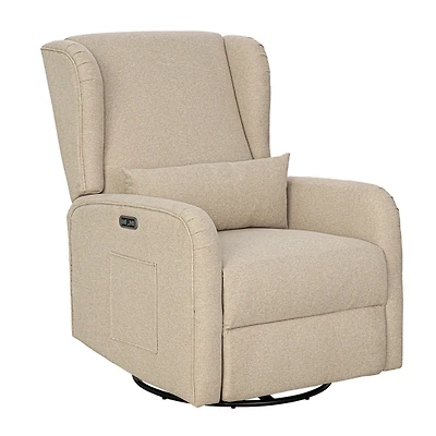 Candace Beige Power Recliner with USB Ports
