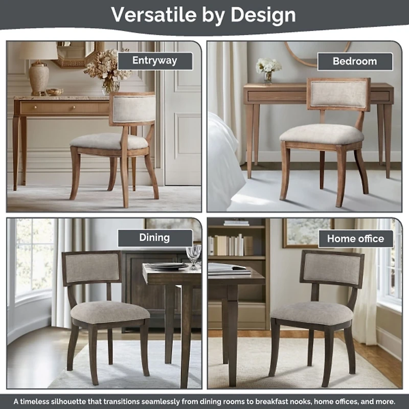 Marie Gray Upholstered Dining Chairs, Set of 2