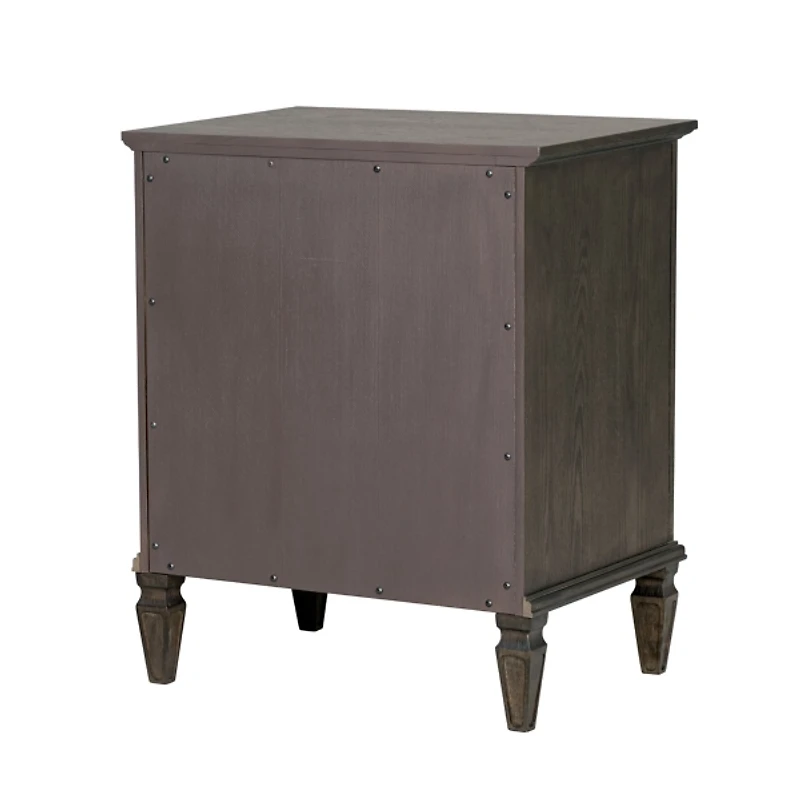 French Brown Wood Victoria Nightstand