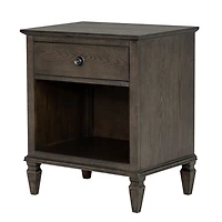 French Brown Wood Victoria Nightstand