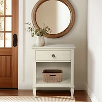 French Ivory Wood Victoria Nightstand