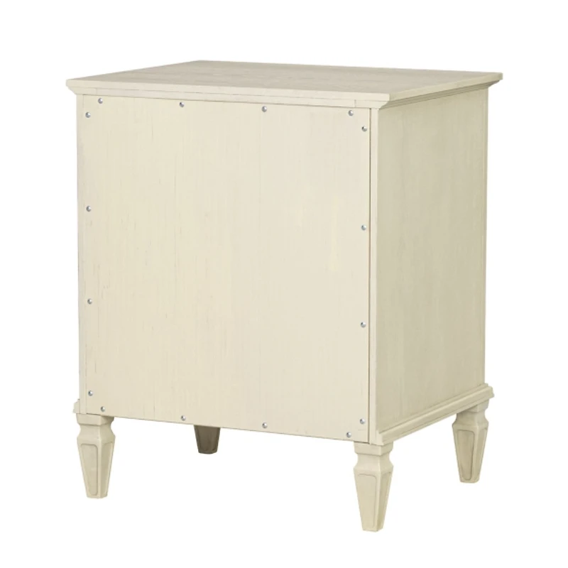 French Ivory Wood Victoria Nightstand