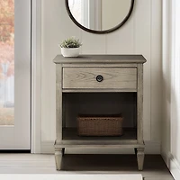 French Gray Wood Victoria Nightstand