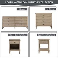 French Gray Wood Victoria Nightstand