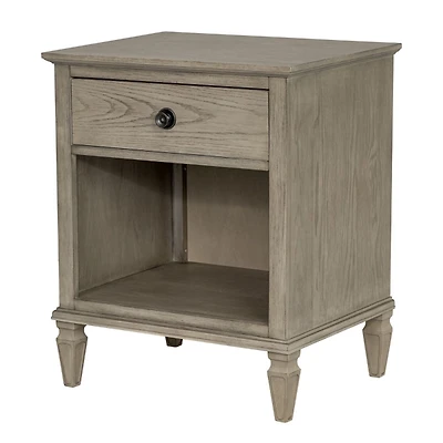 French Gray Wood Victoria Nightstand
