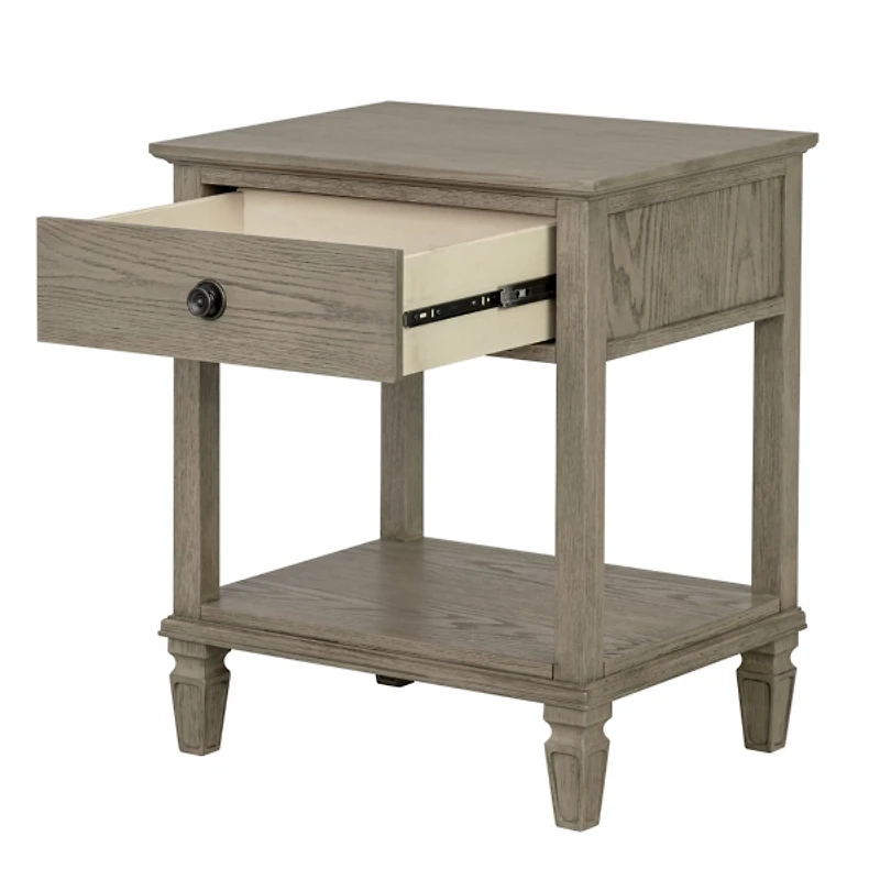 Gray Victoria Wood Nightstand