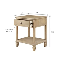 Gray Victoria Wood Nightstand