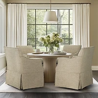 Tan London Skirted Dining Chair with Casters