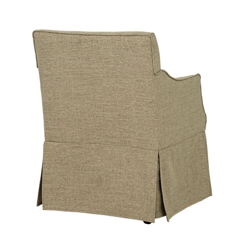 Tan London Skirted Dining Chair with Casters