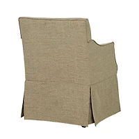 Tan London Skirted Dining Chair with Casters