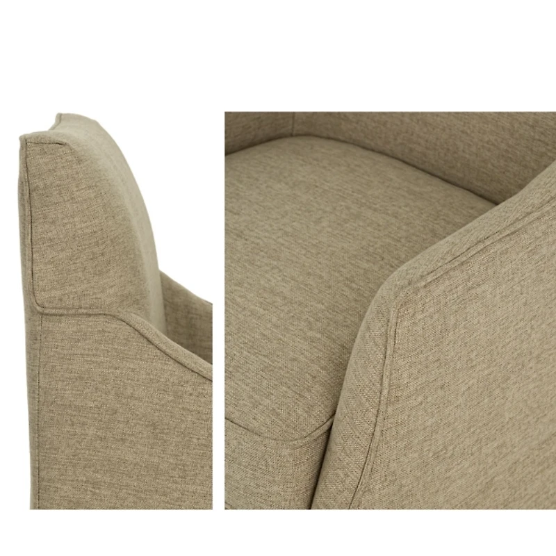 Tan London Skirted Dining Chair with Casters