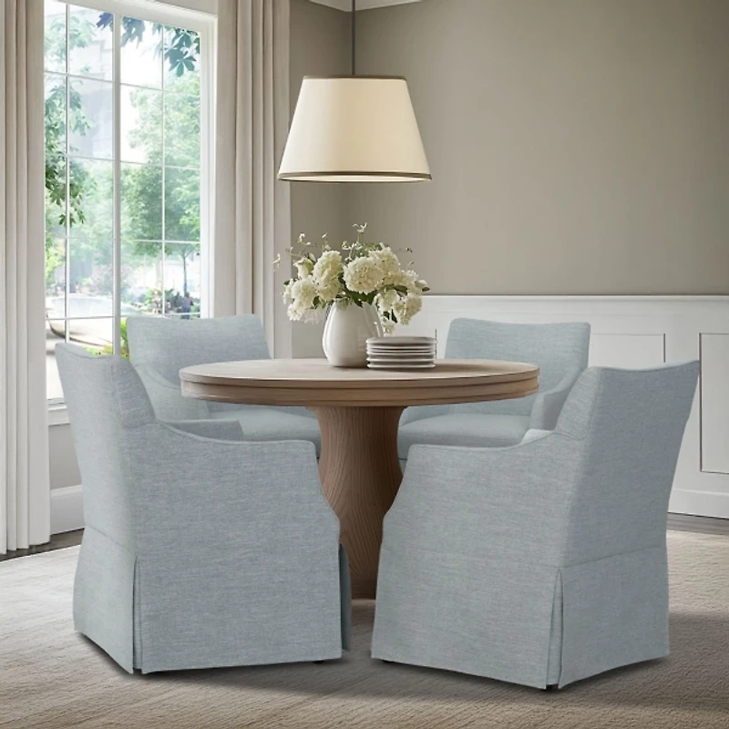 London Skirted Dining Chair with Casters