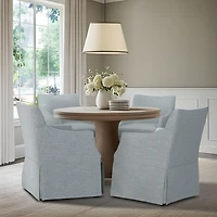 London Skirted Dining Chair with Casters