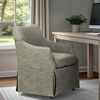 Gray London Skirted Dining Chair with Casters