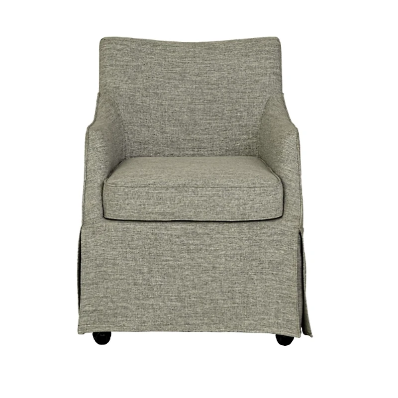 Gray London Skirted Dining Chair with Casters
