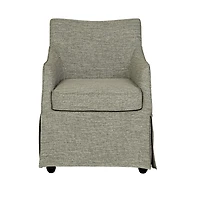 Gray London Skirted Dining Chair with Casters