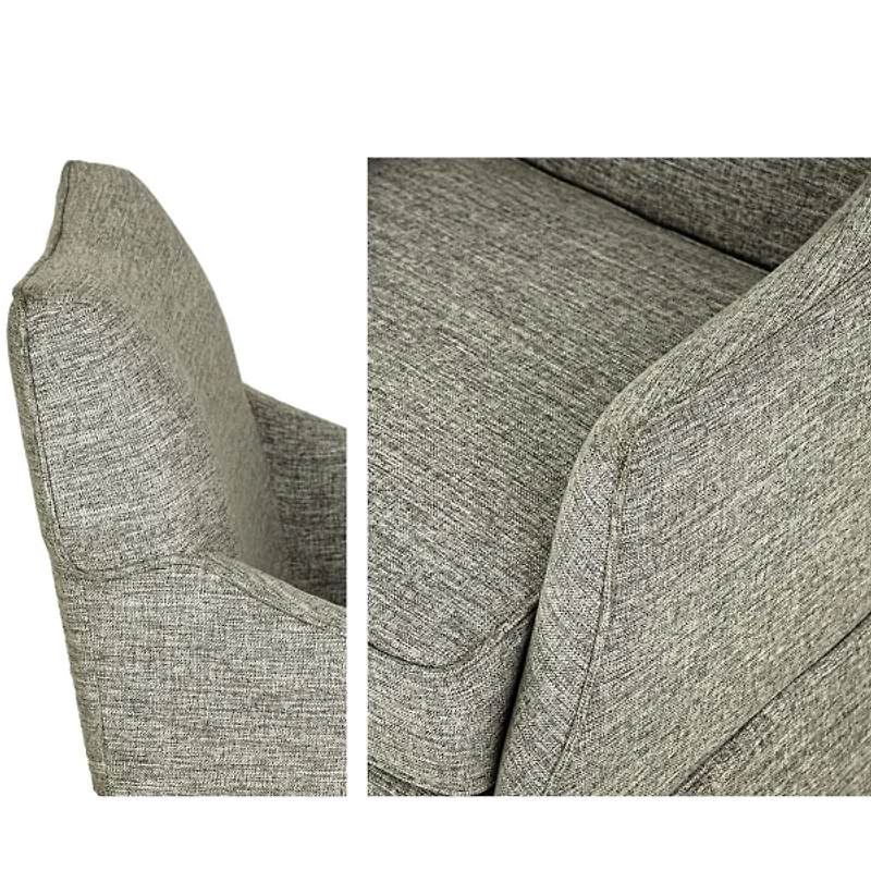 Gray London Skirted Dining Chair with Casters