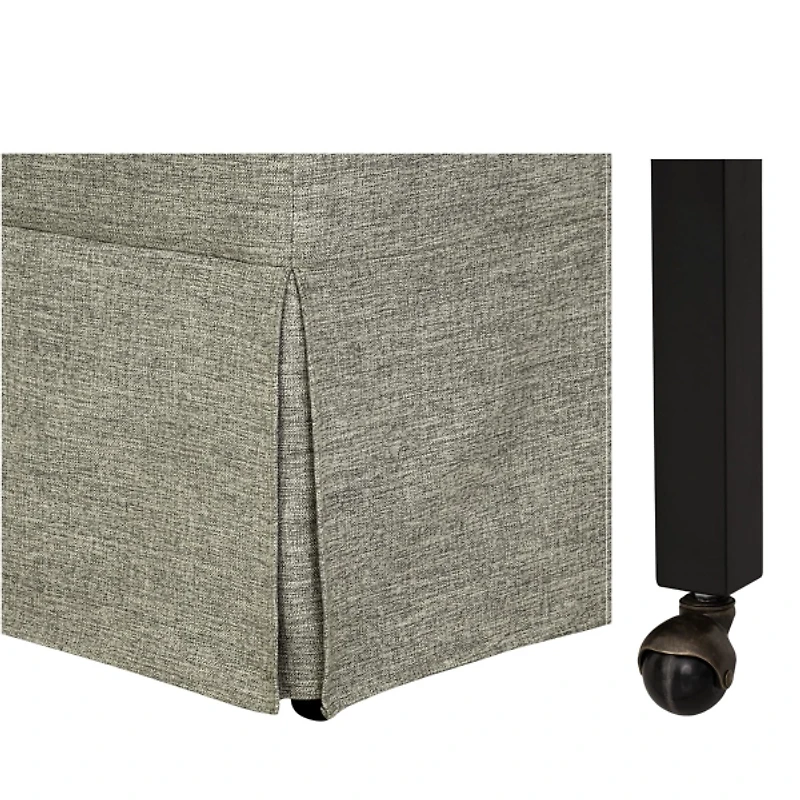 Gray London Skirted Dining Chair with Casters