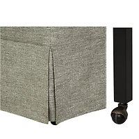 Gray London Skirted Dining Chair with Casters