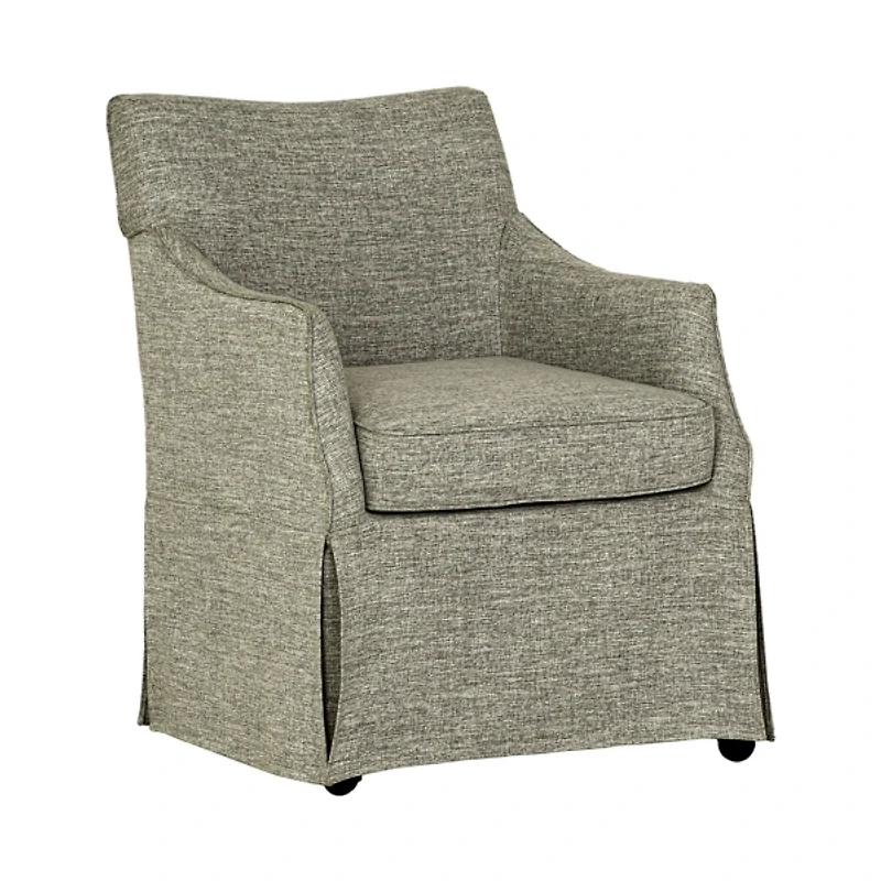 Gray London Skirted Dining Chair with Casters