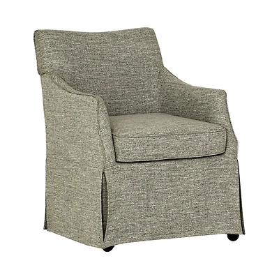 Gray London Skirted Dining Chair with Casters